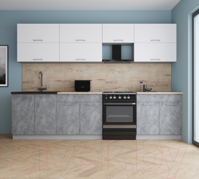 Кухонный гарнитур Интерлиния Мила Gloss 60-30