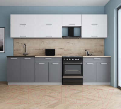 Кухонный гарнитур Интерлиния Мила Gloss 60-30