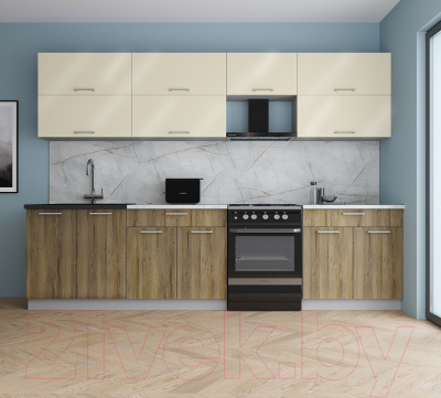 Кухонный гарнитур Интерлиния Мила Gloss 60-30