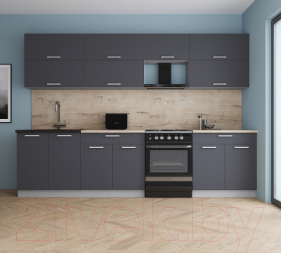 Кухонный гарнитур Интерлиния Мила Gloss 60-30