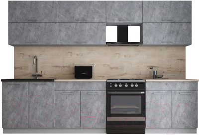 Кухонный гарнитур Интерлиния Мила Gloss 60-30 - фото