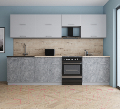 Кухонный гарнитур Интерлиния Мила Gloss 60-30