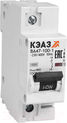 Выключатель автоматический КЭАЗ ВА47-100-1C16-УХЛ3 (10кА) / 318102 - фото