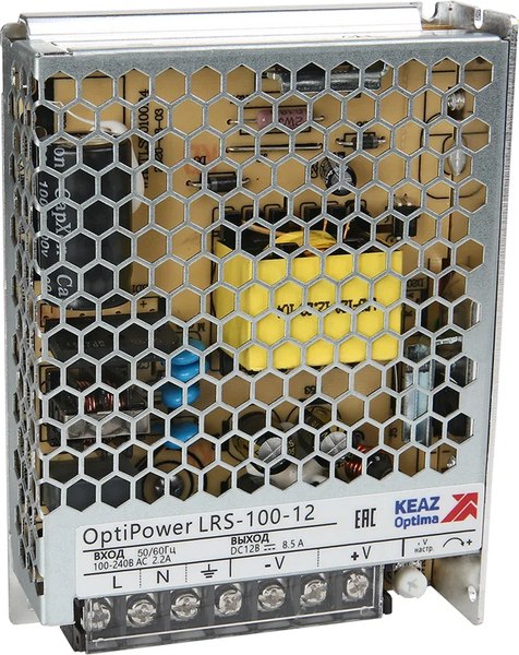 Блок питания для светодиодной ленты КЭАЗ OptiPower LRS 100-12 8.5A / 328878 - фото