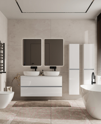 Шкаф-пенал для ванной ЗОВ Лира 150 / LP150MW0MWGVA