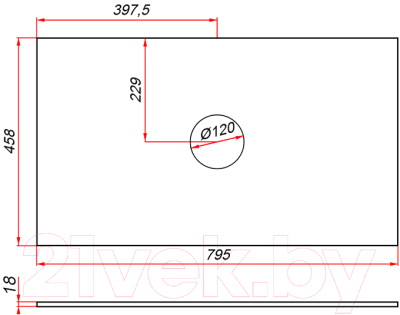 Столешница для тумбы в ванную ЗОВ CLDSP18W795458C1