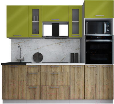 Готовая кухня Интерлиния Мила Gloss 2.3 - фото