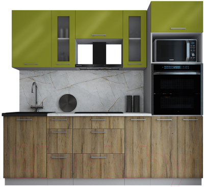 Готовая кухня Интерлиния Мила Gloss 2.4 - фото