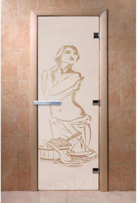 Стеклянная дверь для бани/сауны Doorwood Искушение 80x200 / DW00100