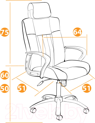 Кресло офисное Tetchair Oxford хром/флок
