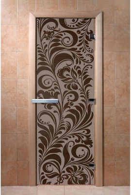 Стеклянная дверь для бани/сауны Doorwood Хохлома 70x190 / DW02827