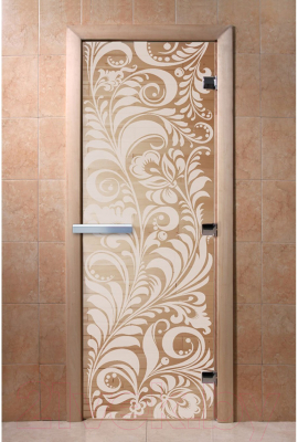 Стеклянная дверь для бани/сауны Doorwood Хохлома 70x190 / DW01320
