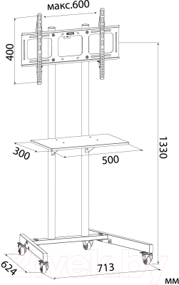 Стойка для ТВ/аппаратуры Cactus CS-ST04