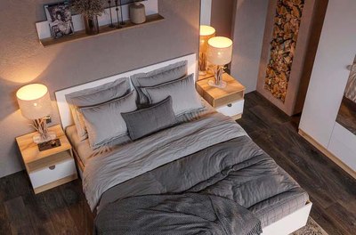 Полуторная кровать Стендмебель Юкки КР 1400 140x200