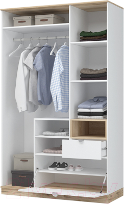 Шкаф Стендмебель Юкки ШК 1Я 1350 3х створчатый с зеркалом