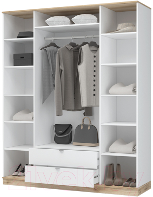 Шкаф Стендмебель Юкки ШК 2Я 1800 4х створчатый с зеркалом