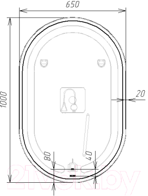 Зеркало Viant Марсель 65x100 / VMAR65100-ZLED