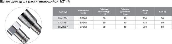 Душевой шланг Tim 1/2