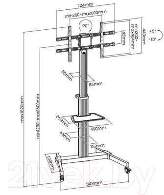 Стойка для ТВ/аппаратуры Ultramounts UM307W