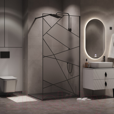 Душевая стенка Niagara NG-680-90 BLACK 90x195