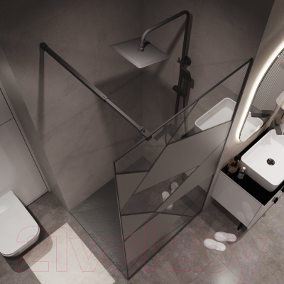 Душевая стенка Niagara NG-680-90 BLACK 90x195