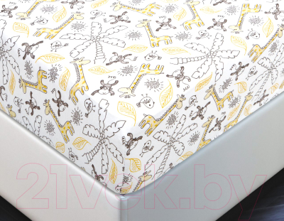 Простыня для малышей АртПостель На резинке Жирафчик 250 - фото