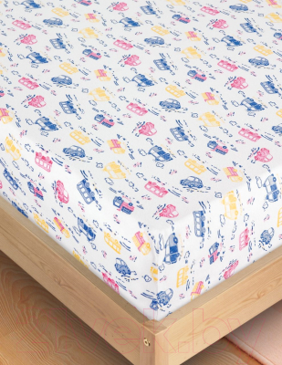 Простыня для малышей АртПостель На резинке Машинки 250 - фото