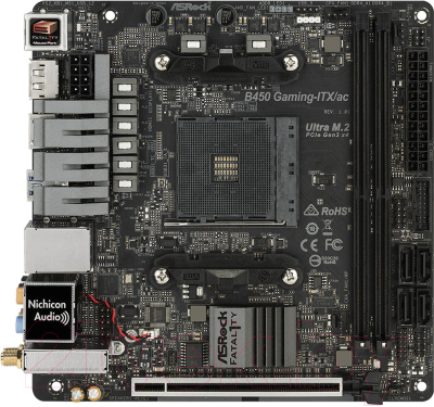 Материнская плата AsRock Fatal1ty B450 Gaming-ITX/ac - фото