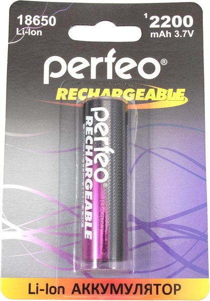 Аккумулятор Perfeo PF 18650Li-Ion2200/1BL - фото