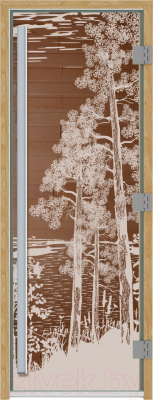 Стеклянная дверь для бани/сауны Doorwood Престиж Рассвет 70x190 / DW03445 - фото