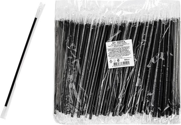 Набор одноразовых трубочек Паксервис Прямая 210мм / 286139 - фото