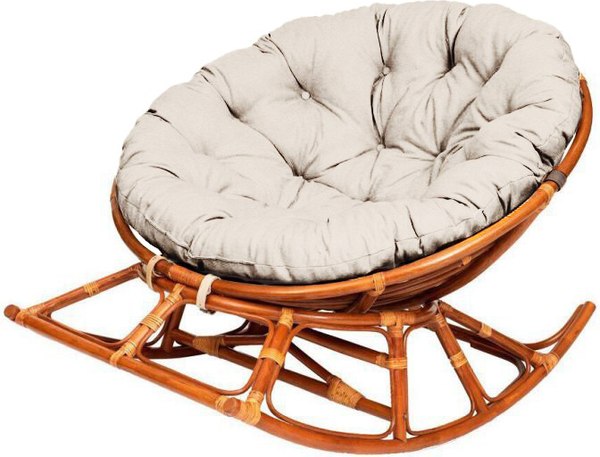 Кресло-качалка Мир Ротанга Papasan 23/01D (коньяк/какао) - фото