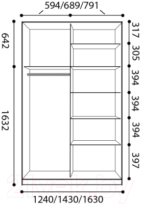 Шкаф-купе Евва 124 BBZ.04 / АЭП ШК.2 03
