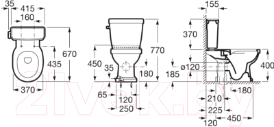 Унитаз напольный Roca Carmen 3420A7000
