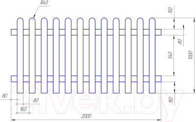 Изгородь декоративная Массив-Древ Прямой строганный 100x200