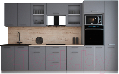 Кухонный гарнитур Интерлиния Мила Gloss 3.4 - фото