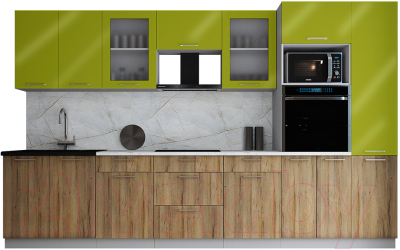 Кухонный гарнитур Интерлиния Мила Gloss 3.4 - фото