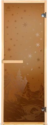 Стеклянная дверь для бани/сауны Банные Штучки Зимняя сказка / 34025 - фото
