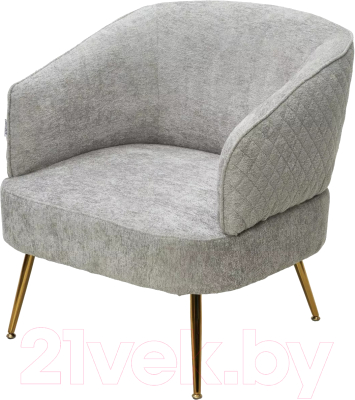Кресло мягкое M-City Mussels / 629M05457 (3018-03 светло-серый шенилл/золотой) - фото