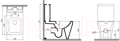 Сливной бачок Quarter Bath 70CG60001 с арматурой