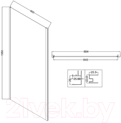 Душевая стенка Niagara NG-CH90-34 90x195