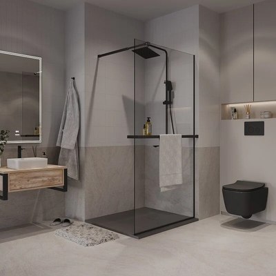 Душевая стенка Niagara NG-670-10ВLACK 100x195