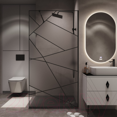 Душевая стенка Niagara NG-680-10BLACK 100x195