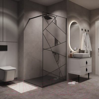 Душевая стенка Niagara NG-680-12BLACK 120x195