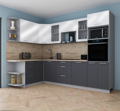 Кухонный гарнитур Интерлиния Мила Gloss 1.68x2.8 левая