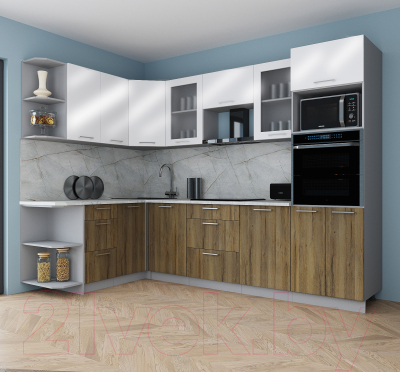 Кухонный гарнитур Интерлиния Мила Gloss 1.68x2.8 левая