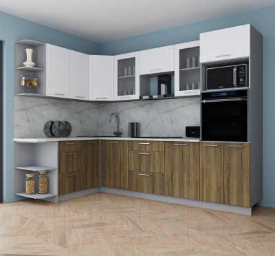 Кухонный гарнитур Интерлиния Мила Gloss 1.68x2.8 левая