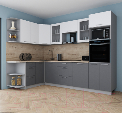 Кухонный гарнитур Интерлиния Мила Gloss 1.68x2.8 левая