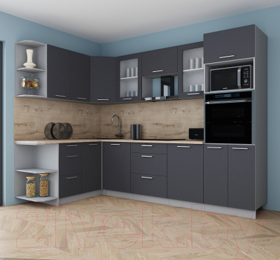 Кухонный гарнитур Интерлиния Мила Gloss 1.68x2.8 левая