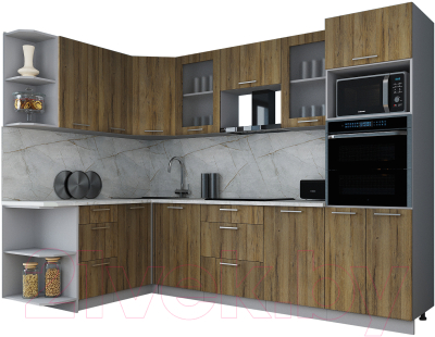 Кухонный гарнитур Интерлиния Мила Gloss 1.68x2.8 левая - фото